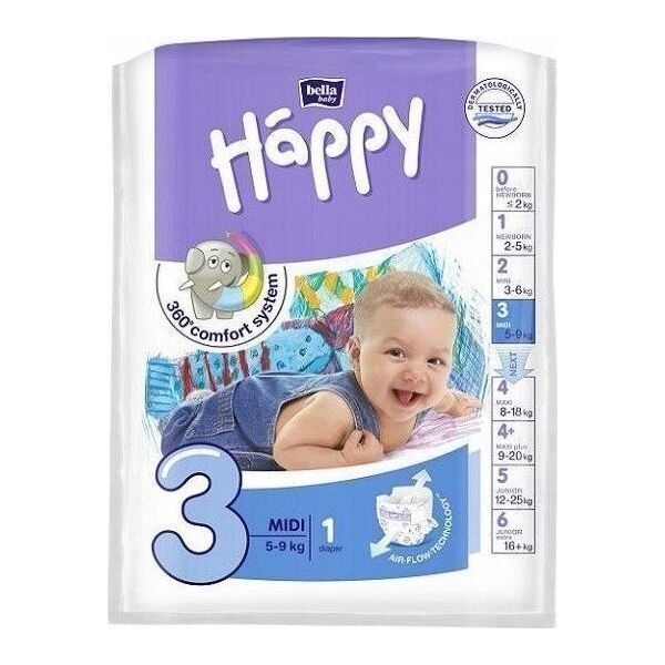 Bella Pieluchy Happy Midi 3, 5-9 kg, 1 szt.