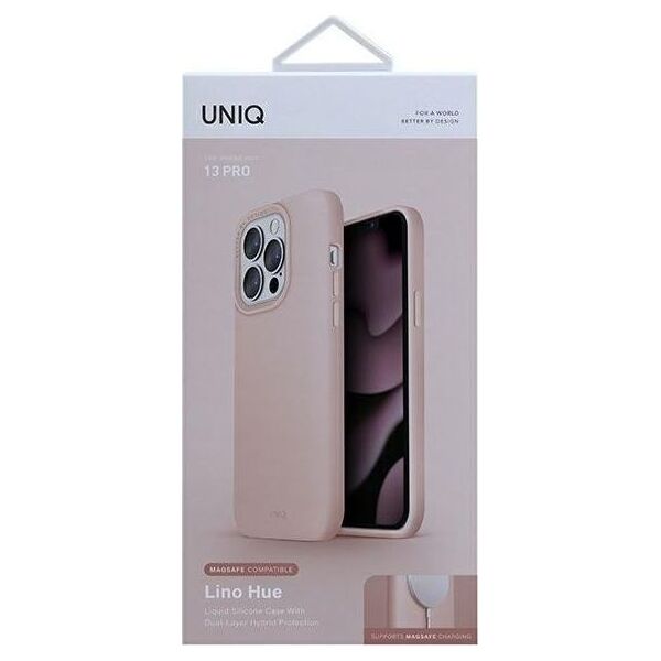 Uniq Etui UNIQ Lino Hue MagSafe Apple iPhone 13 Pro różowy/blush pink