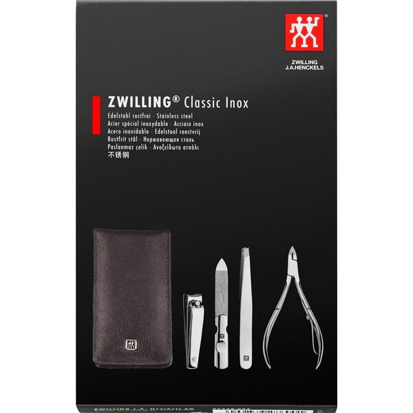 Zwilling Zwilling CLASSIC INOX Neats leather case, black, 4 pc