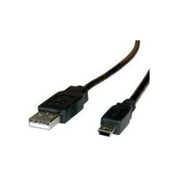 Kabel USB Roline USB-A - miniUSB 0.8 m Czarny (11.02.8708)