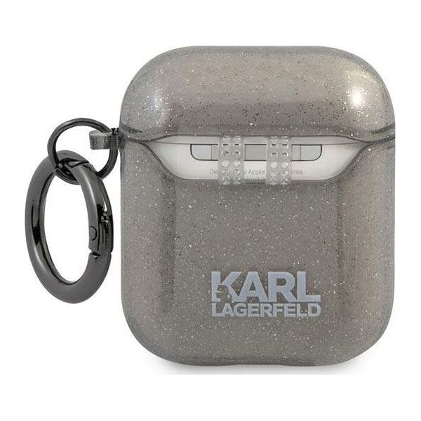 Karl Lagerfeld Etui ochronne KLA2UKHGK Glitter Karl`s Head do AirPods 1/2 szare