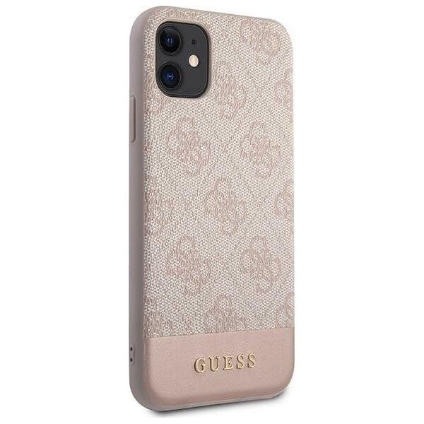 Guess Etui Guess GUHCN61G4GLPI Apple iPhone 11 różowy/pink hard case 4G Stripe Collection