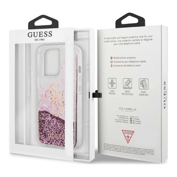 Guess Etui Guess GUHCP13XLG4GPI Apple iPhone 13 Pro Max różowy/pink hardcase 4G Big Liquid Glitter