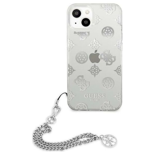 Guess Etui Guess GUHCP13SKSPESI Apple iPhone 13 mini srebrny/silver hardcase Peony Chain Collection