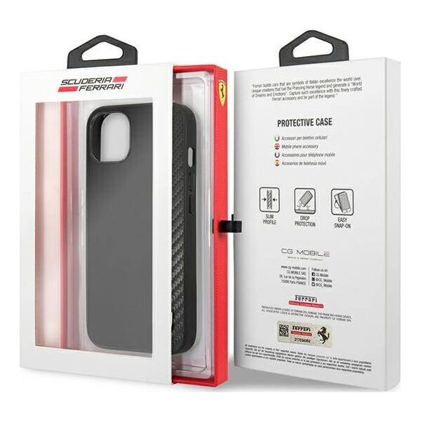 Ferrari Ferrari FESAXHCP13SBK iPhone 13 mini 5,4" czarny/black hardcase On Track Carbon Stripe