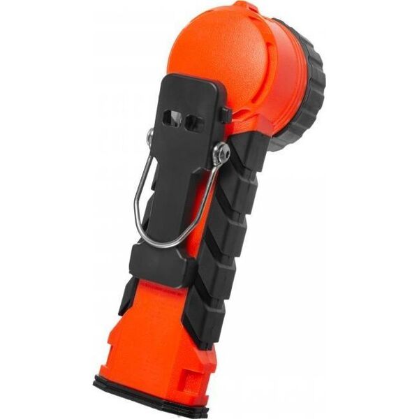 Latarka MacTronic Latarka ręczna kątowa, Mactronic M-FIRE AG, 323 lm, bateryjna (4x AA), zestaw (baterie, klips metalowy, klips z tworzywa), kolor pomarańczowy, pudełko