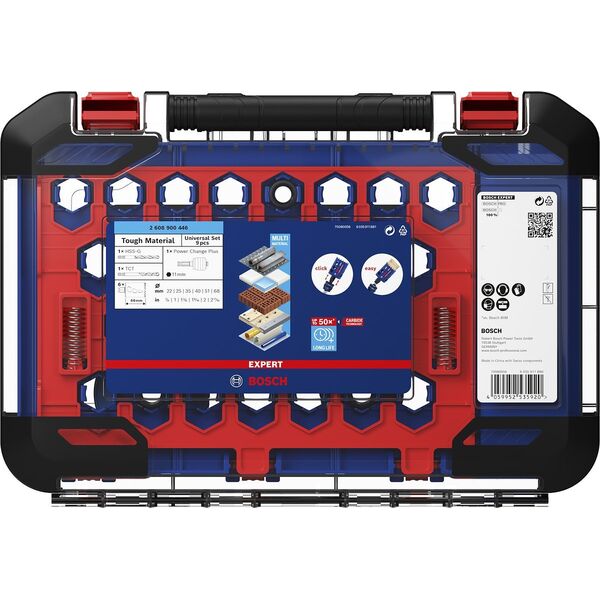 Bosch Bosch hole saw Tough material set 14 pieces - 2608900448 EXPERT RANGE
