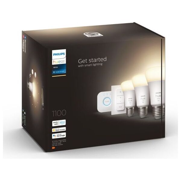 Philips Hue Zestaw startowy mostek + 3 x żarówka E27 9.5W W BT + przełącznik