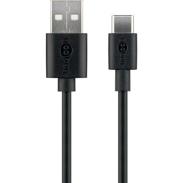 Kabel USB Goobay USB-A - USB-C 3 m Czarny (59124)