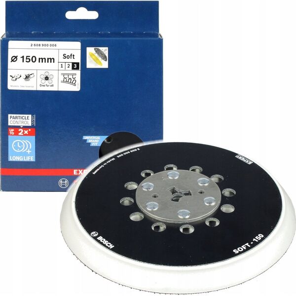 Bosch Bosch multi-hole pad 150mm soft M8 + 5/16 - 2608900006 EXPERT RANGE