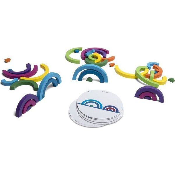 BS Toys BS Toys, drewniana gra i układanka logiczna Tęcza klocki