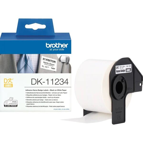 Brother Brother Label Roll DK-11234 Black on White, DK