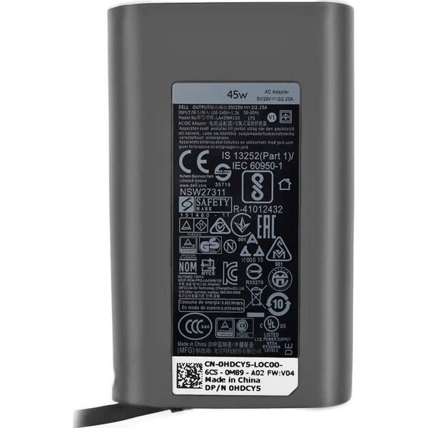 Zasilacz do laptopa Dell 45 W, USB-C, 19.5 V (X2GC2)