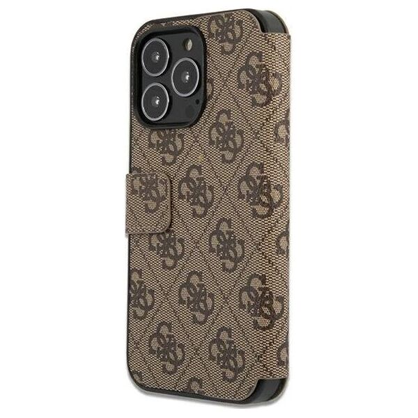 Guess Guess GUBKP13L4GMGBR iPhone 13 Pro / 13 6,1" brązowy/brown book 4G Big Metal Logo