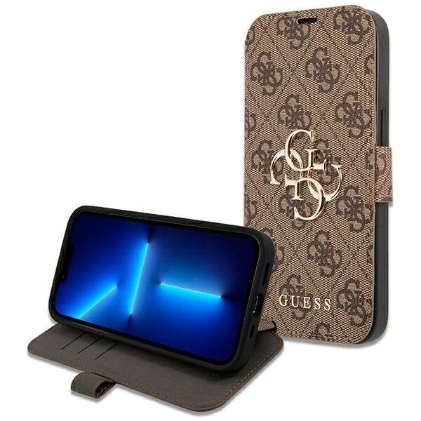 Guess Guess GUBKP13X4GMGBR iPhone 13 Pro Max 6,7" brązowy/brown book 4G Big Metal Logo