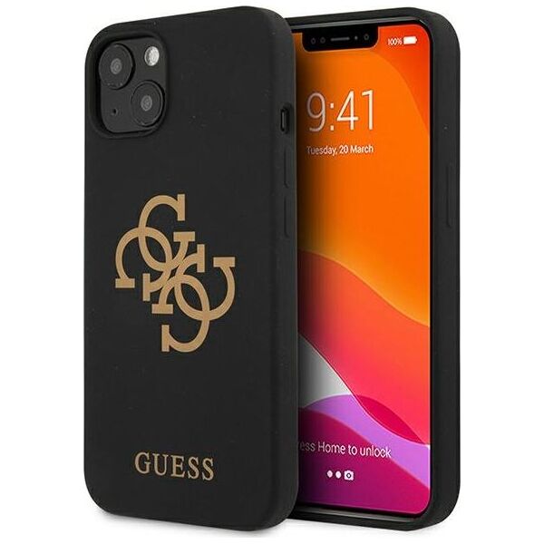 Guess Guess GUHCP13MLS4GGBK iPhone 13 6,1" czarny/black hard case Silicone 4G Logo