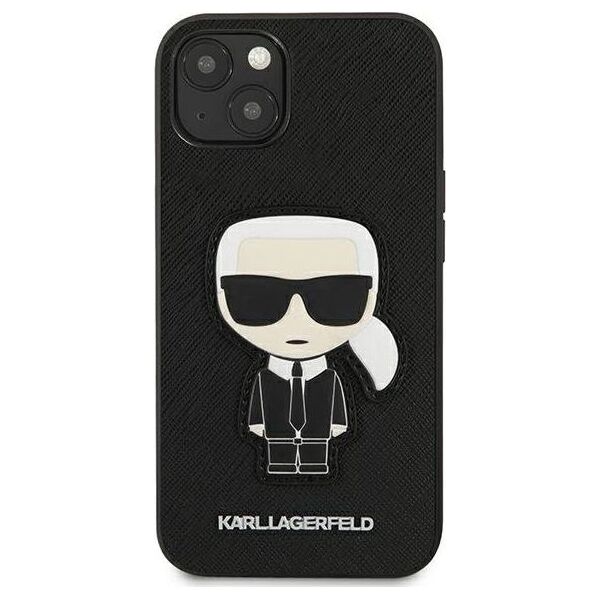 Karl Lagerfeld Karl Lagerfeld KLHCP13SOKPK iPhone 13 mini 5,4" czarny/black hardcase Saffiano Ikonik Karl`s Patch
