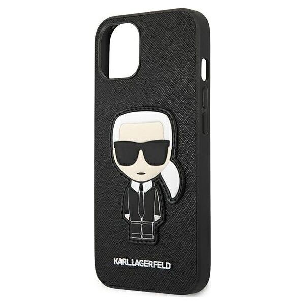 Karl Lagerfeld Karl Lagerfeld KLHCP13SOKPK iPhone 13 mini 5,4" czarny/black hardcase Saffiano Ikonik Karl`s Patch