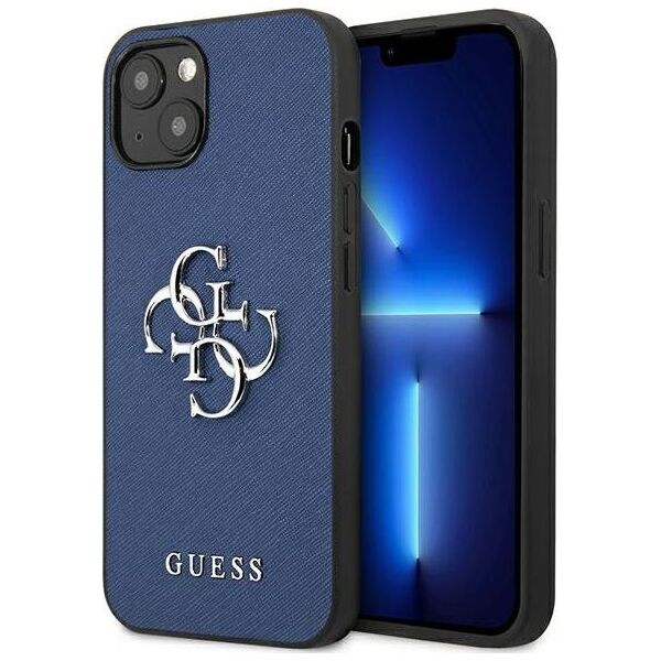 Guess Guess GUHCP13SSA4GSBL iPhone 13 mini 5,4" niebieski/blue hardcase Saffiano 4G Metal Logo
