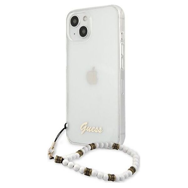 Guess Guess GUHCP13SKPSWH iPhone 13 mini 5,4" Transparent hardcase White Pearl