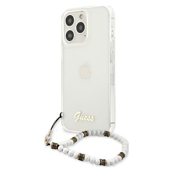 Guess Guess GUHCP13LKPSWH iPhone 13 Pro / 13 6,1" Transparent hardcase White Pearl