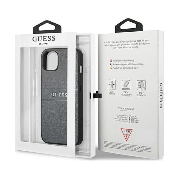 Guess Guess GUHCP13SPSASBGR iPhone 13 mini 5,4" szary/grey Saffiano Strap