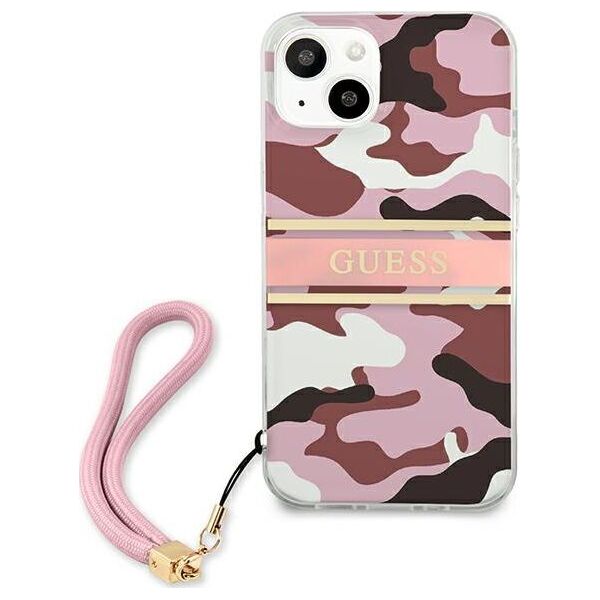 Guess Guess GUHCP13MKCABPI iPhone 13 6,1" różowy/pink hardcase Camo Strap Collection