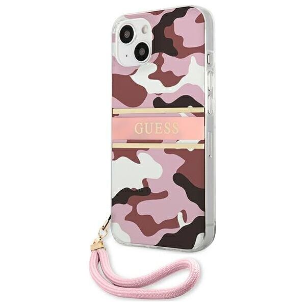 Guess Guess GUHCP13MKCABPI iPhone 13 6,1" różowy/pink hardcase Camo Strap Collection