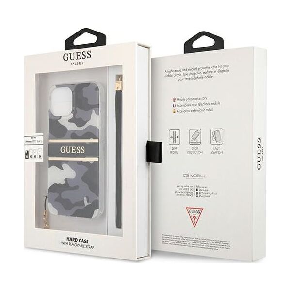 Guess Guess GUHCP13MKCABBK iPhone 13 6,1" czarny/black hardcase Camo Strap Collection