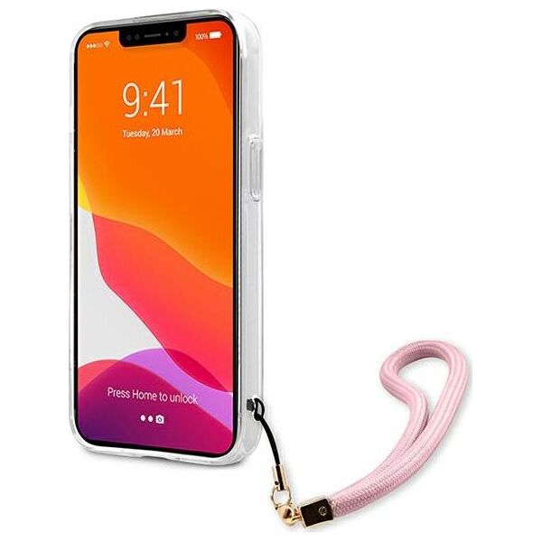 Guess Guess GUHCP13SKCABPI iPhone 13 mini 5,4" różowy/pink hardcase Camo Strap Collection