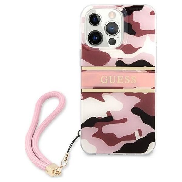 Guess Guess GUHCP13XKCABPI iPhone 13 Pro Max 6,7" różowy/pink hardcase Camo Strap Collection