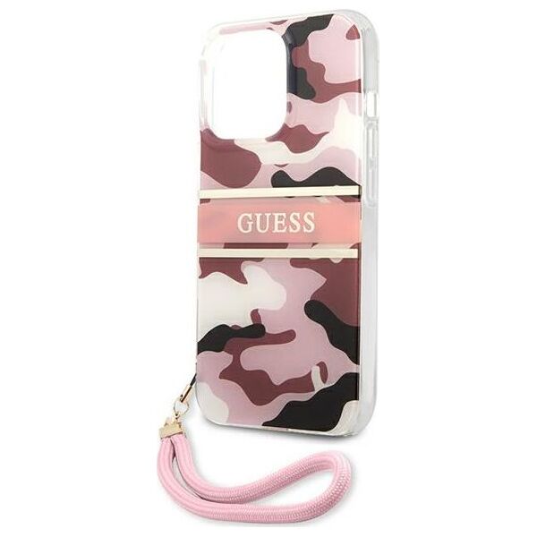 Guess Guess GUHCP13XKCABPI iPhone 13 Pro Max 6,7" różowy/pink hardcase Camo Strap Collection
