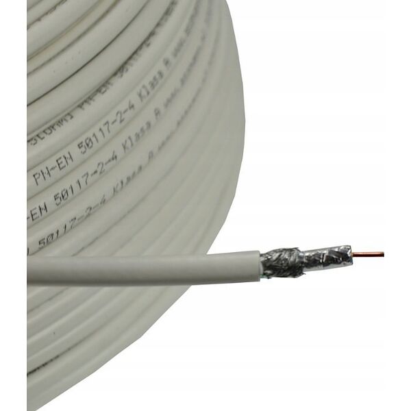 Digitus DIGITUS Coaxial cable RG-6 75 Ohm shielded foil + braid 77 percent Eca PVC 500m white reel