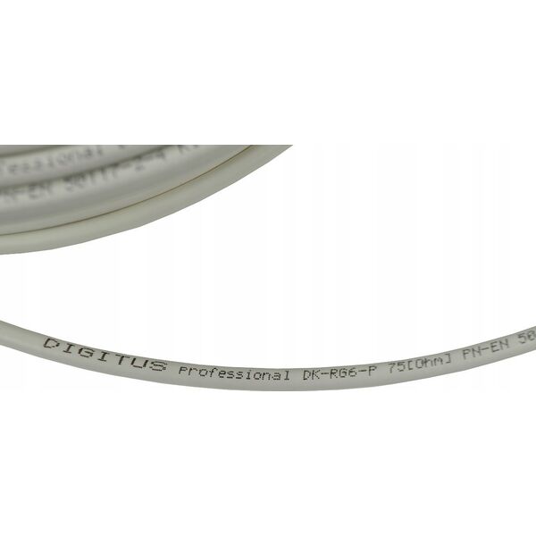 Digitus DIGITUS Coaxial cable RG-6 75 Ohm shielded foil + braid 77 percent Eca PVC 500m white reel