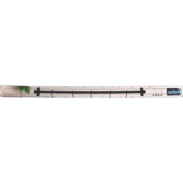 Orion Wieszak reling drążek kuchenny na przybory metalowy czarny haczyki 78,5 cm