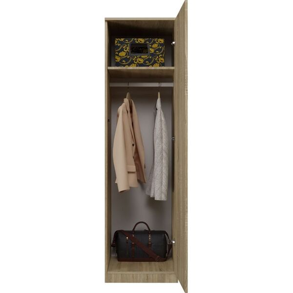 Topeshop SZAFA GARDEROBA DRZWI PÓŁKI SD-50 DĄB SONOMA
