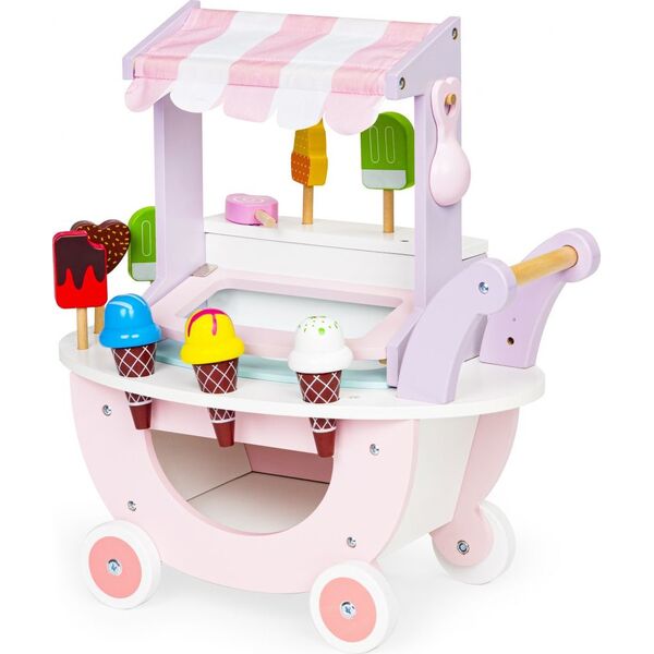 Ecotoys Drewniany wózek lodziarnia dla dzieci sklep 12 el