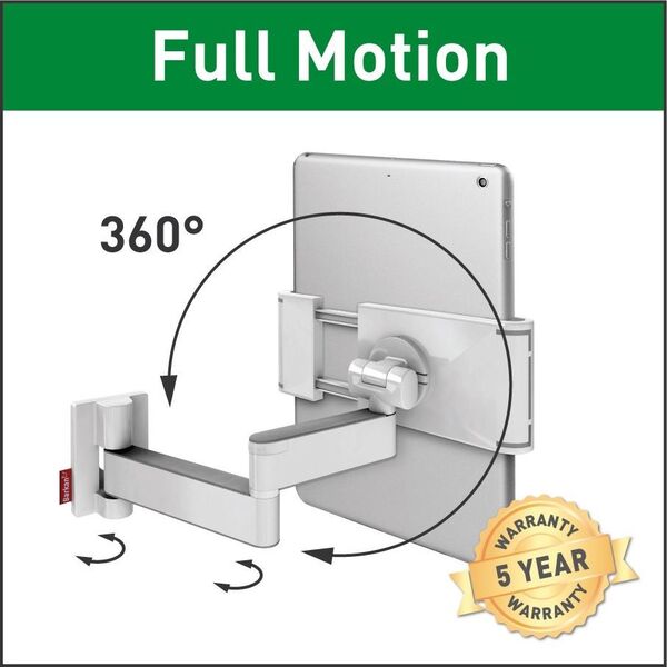 Uchwyt Barkan Barkan 7" - 12" Full Motion Wall & Cabinet Mount for Tablet T54 White