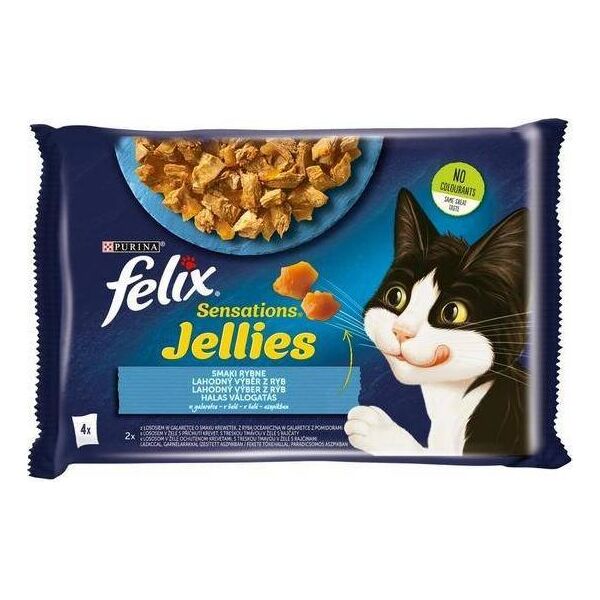 Nestle FELIX sasz.4x85g SENSATIONS JELLIES RYBNE DANIA w galaretce /12