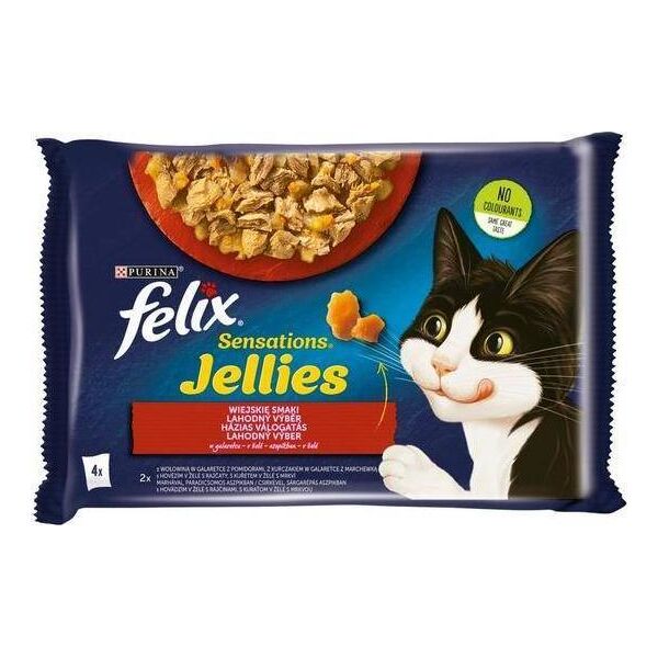 Nestle FELIX sasz.4x85g SENSATIONS JELLIES WIEJSKIE SMAKI w galaretce /12