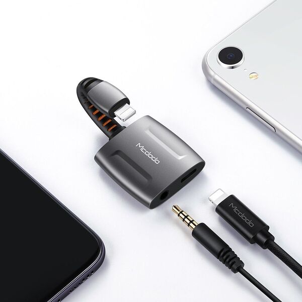 Adapter USB Mcdodo CA-6340 Lightning - Jack 3.5mm Szary