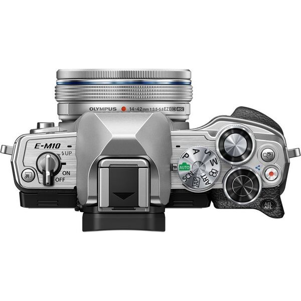 Aparat Olympus OM-D E-M10 Mark IV Srebrny + 14-42 mm f/3.5-5.6 EZ (V207132SE000)
