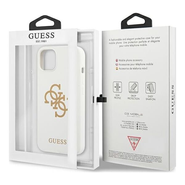 Guess Guess GUHCP13SLS4GGWH iPhone 13 mini 5,4" biały/white hard case Silicone 4G Logo