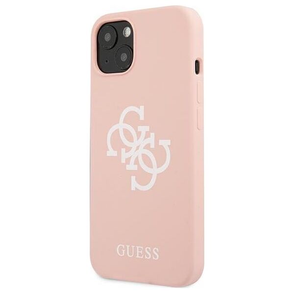 Guess Guess GUHCP13SLS4GWPI iPhone 13 mini 5,4" różowy/pink hard case Silicone 4G Logo