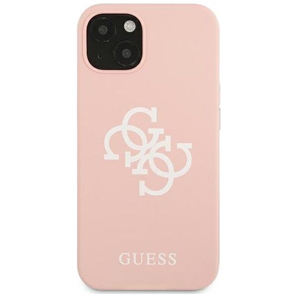 Guess Guess GUHCP13SLS4GWPI iPhone 13 mini 5,4" różowy/pink hard case Silicone 4G Logo