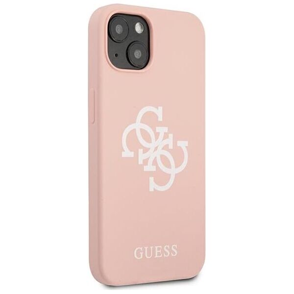 Guess Guess GUHCP13SLS4GWPI iPhone 13 mini 5,4" różowy/pink hard case Silicone 4G Logo