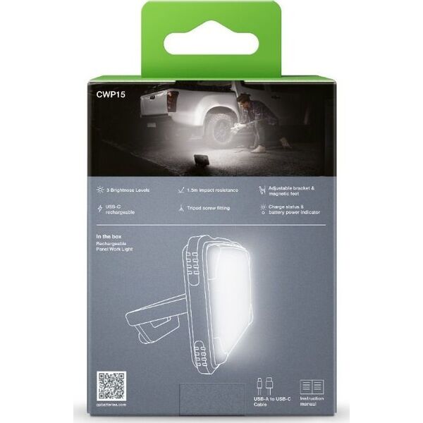 Lampa studyjna GP GP Panel Light Working Light 1200 Lumen, IPX7, USB-C, 2x18650