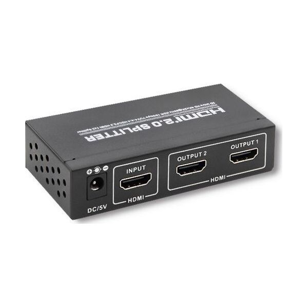 Qoltec Qoltec Rozdzielacz aktywny Splitter HDMI v. 2.0 | 1x2 | EDID+IR