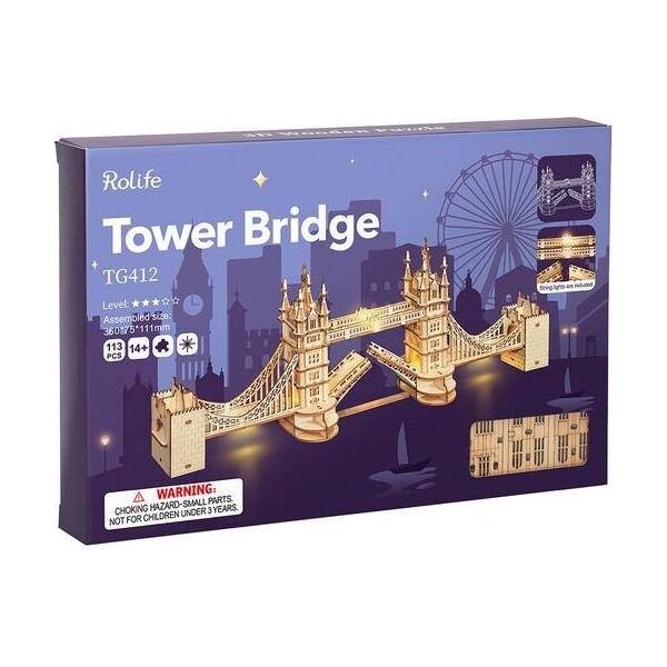 Robotime Robotime Drewniany Model Puzzle 3D Tower Bridge