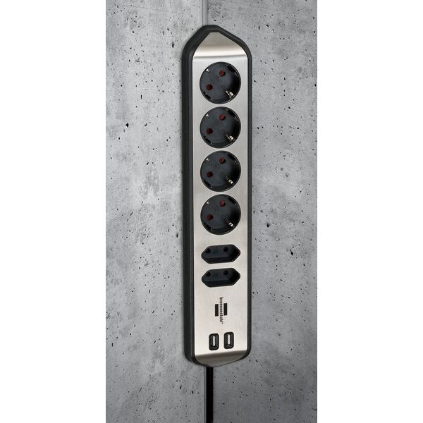 Brennenstuhl Brennenstuhl estilo Corner 6-way Extension Lead black